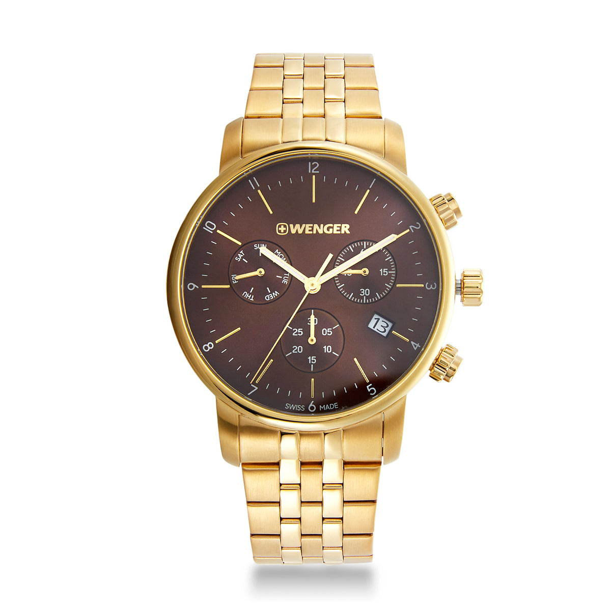 Wenger Swiss Made Urban Classic Chronograph Brown Dial Men’s Watch
