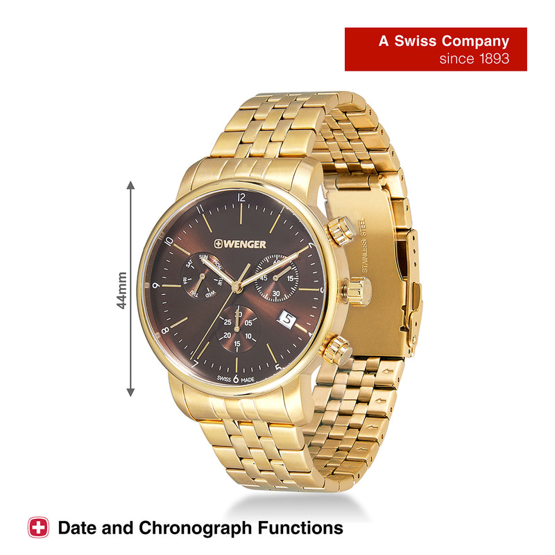Wenger Swiss Made Urban Classic Chronograph Brown Dial Men’s Watch