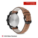 Wenger URBAN METROPOLITAN, Chrono, 44 mm, Men's watch, Black dial, Brown leather strap 01.1743.113