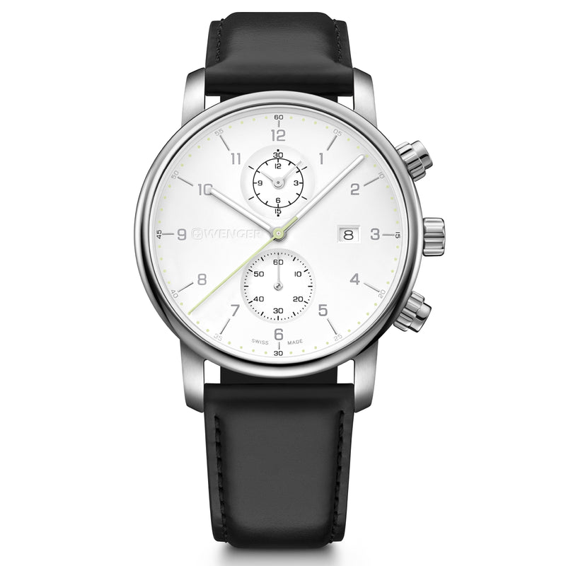Wenger Swiss Made Urban Classic Chrono Chronograph White Dial Men's Watch