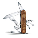 Victorinox Swiss Army Knife - Climber Wood Swiss Spirit Special Edition - 12 Functions - Walnut Wood, 91 mm