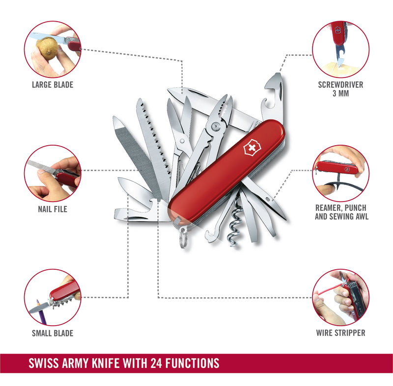 Victorinox Swiss Army Knife - Handyman - 24 Functions 91 mm Red