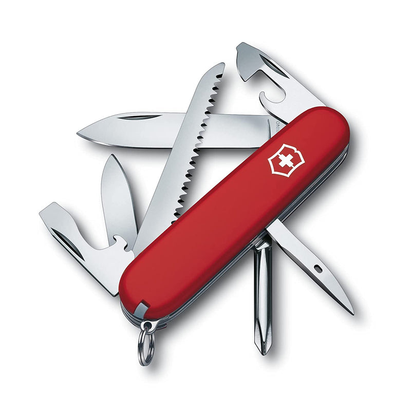 Victorinox Swiss Army Knife, Hiker, Medium (91 mm), Red Scale | Outdoor Multitool Pocket Knife