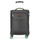Wenger Fiero-Pro Carry-on Softside Suitcase, 45 Litres, Black/Green, Swiss designed-blend of style & function