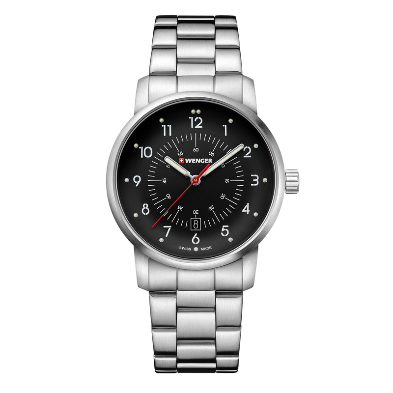 Wenger, Avenue Black Dial Men's Watch, Swiss Made