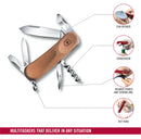 Victorinox Evolution Wood 10 Swiss Army Knife 11 Functions 85 mm Brown