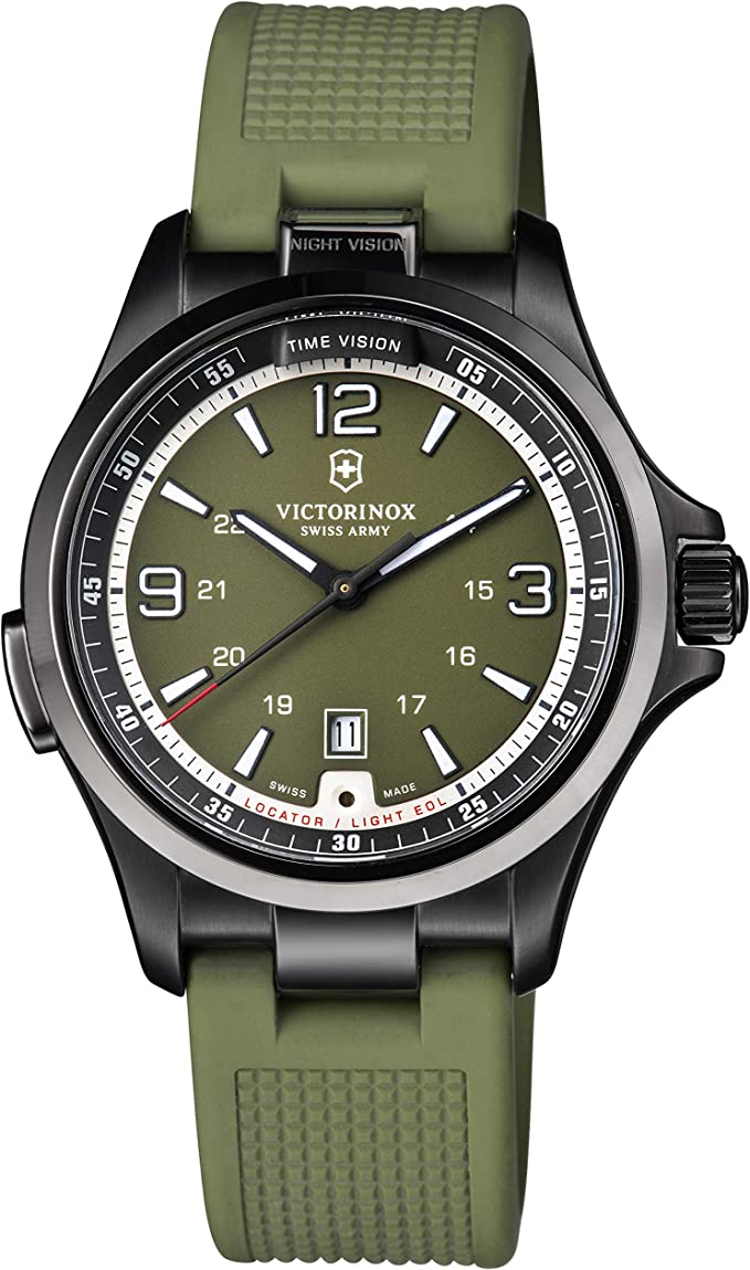 Victorinox Swiss Made Night Vision Analog, 42mm, Green Dial Men's Watch
