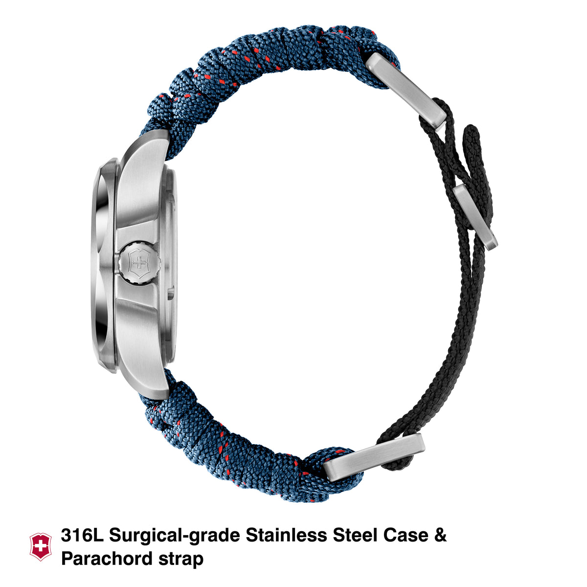 VICTORINOX　I.N.O.X.　PARACORD INDIGO BLUE VICTORINOX I.N.O.X. 37MM BLU Dial Paracord Strap Women's
