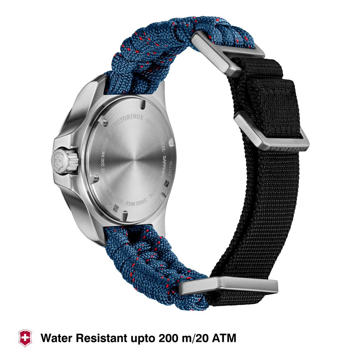 VICTORINOX　I.N.O.X.　PARACORD INDIGO BLUE VICTORINOX I.N.O.X. 37MM BLU Dial Paracord Strap Women's