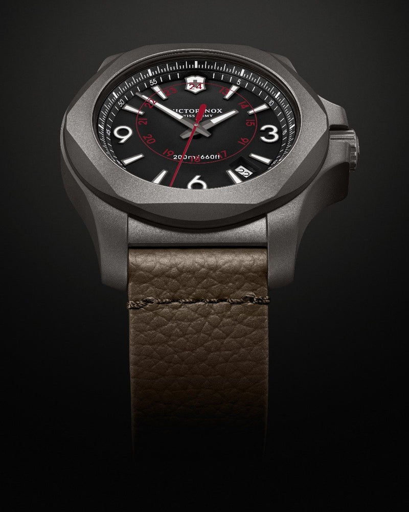 Buy Titanium, Black Dial, Brown LeathrStrap-2 Online at