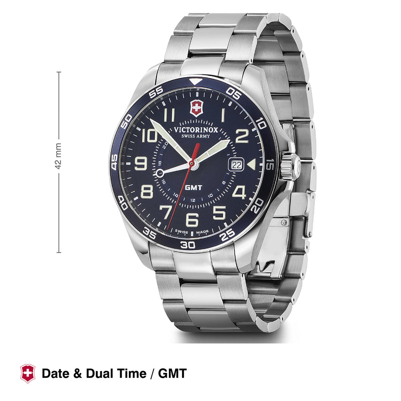 Victorinox, Swiss Made 42 MM FieldForce GMT Watch for Men