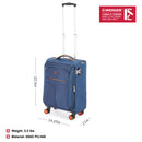 Wenger Fiero-Pro Carry-on Softside Suitcase, 45 Litres, Blue/Orange, Swiss designed-blend of style & function
