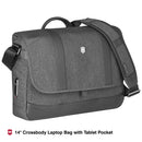 Victorinox Architecture Urban 2.0, 14" Crossbody Laptop Bag, 13 Litres, Melange Grey