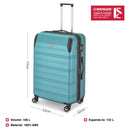 Wenger Static-Pro Large Hardside Suitcase, 106 Litres, Teal, Swiss designed-blend of style & function
