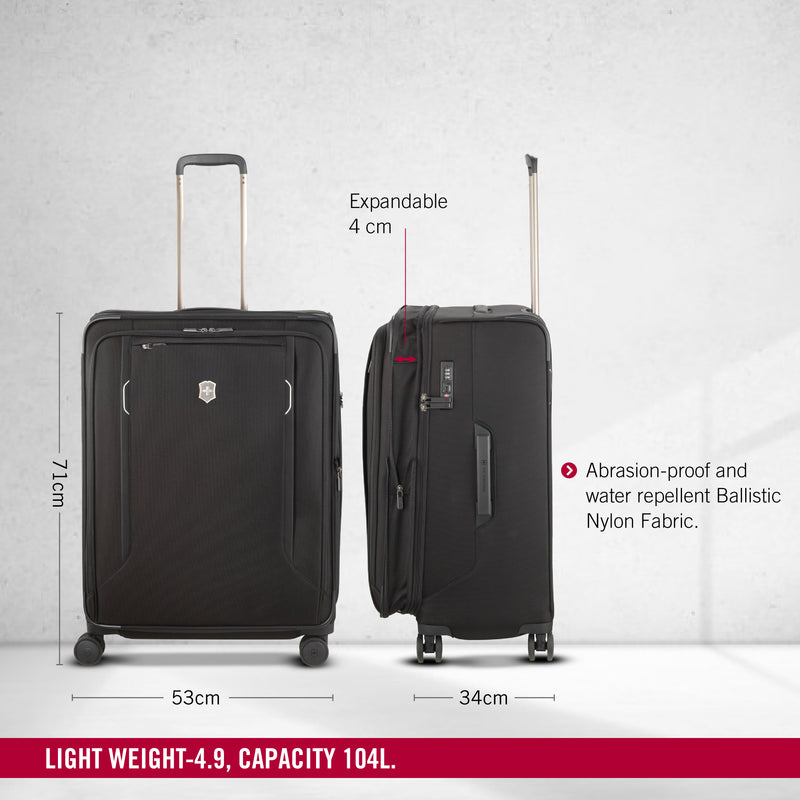 Victorinox Werks Traveler 6.0 Softside Large Case Travel Trolley Suitcase Black