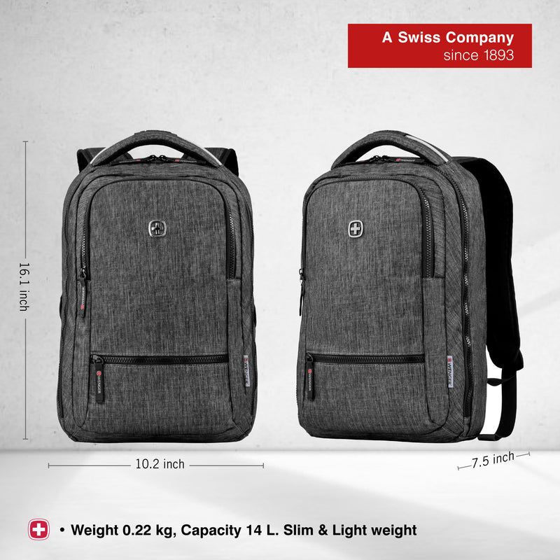Wenger Rotor Slim 16'' Laptop Backpack (14 Litres) Swiss Designed Grey