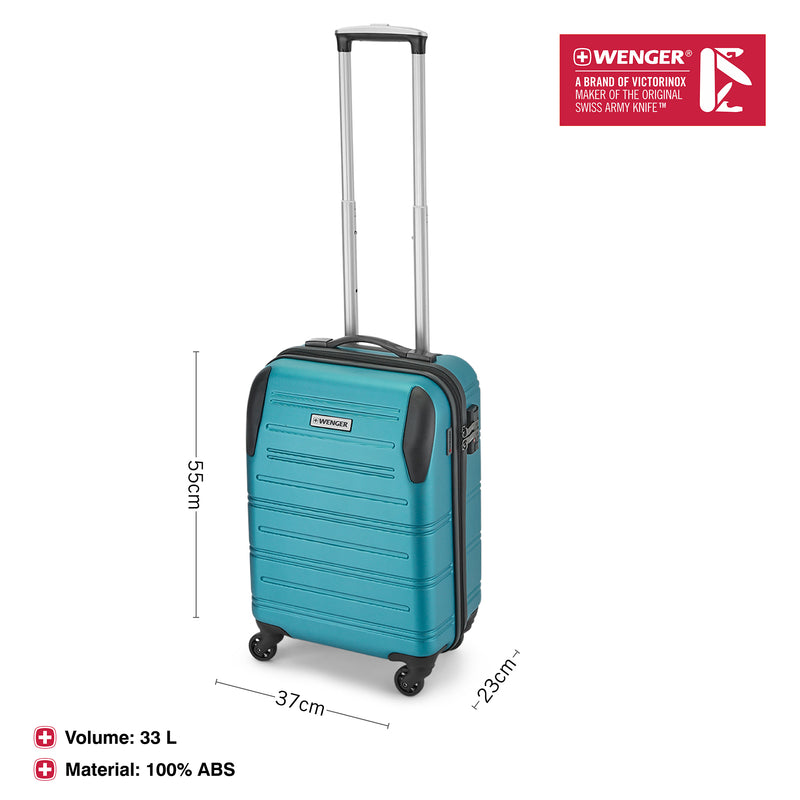 Wenger Static Carry-on Hardside Suitcase, 33 Litres, Fresh Blue, Swiss designed