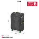 Wenger Fiero-Pro Medium Softside Suitcase, 69 Litres, Black/Green, Swiss designed-blend of style & function