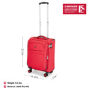 Wenger Fiero-Pro Carry-on Softside Suitcase, 45 Litres, Red/Black, Swiss designed-blend of style & function