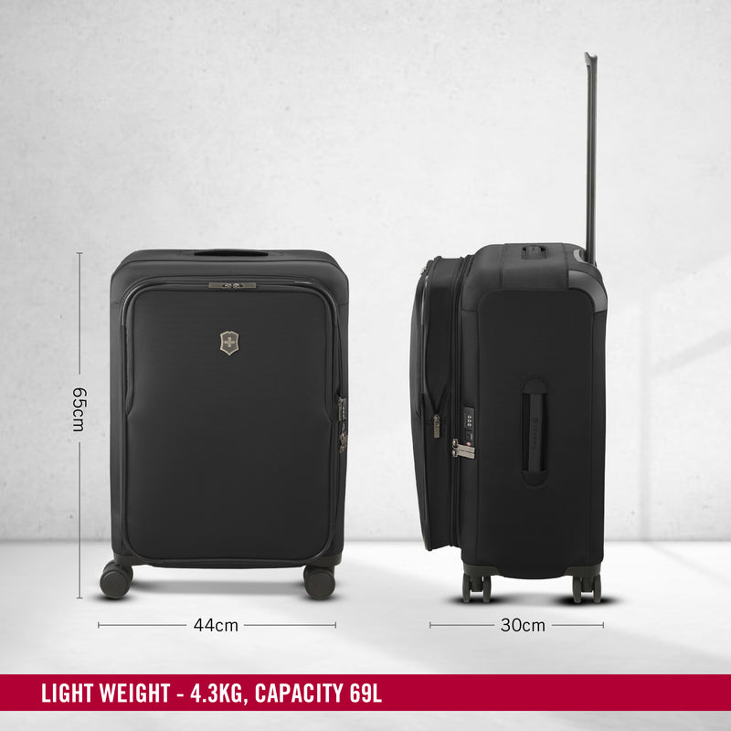 Victorinox Connex Softside Medium Expandable Travel Trolley Suitcase Black