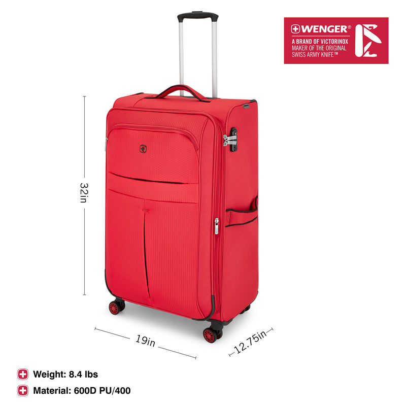 Wenger Fiero-Pro Large Softside Suitcase, 116 Litres, Red/Black, Swiss designed-blend of style & function