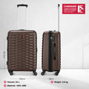 Wenger In-Flight Medium Hardside Suitcase, 64 Litres, Brown, Swiss designed-blend of style & function