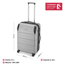Wenger Static Medium Hardside Suitcase, 67 Litres, Silver, Swiss designed
