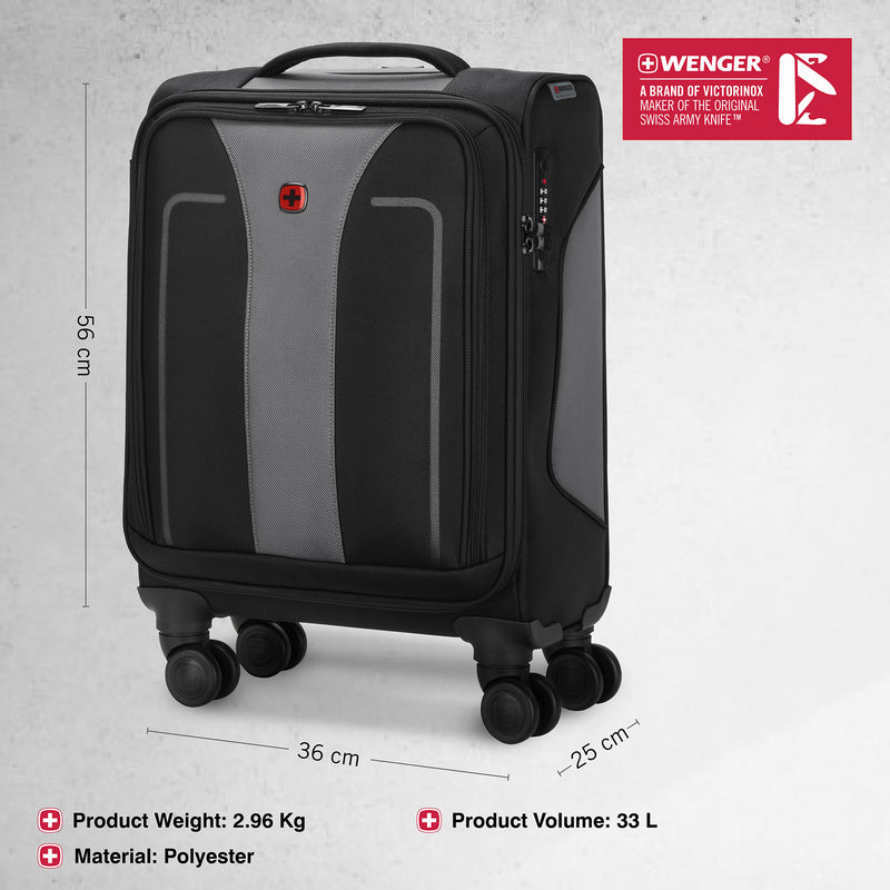 Wenger, Fantic Carry-On Softside Case, Black, 33 Litres, Swiss designed