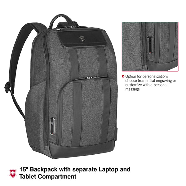 Victorinox Architecture Urban 2.0, Deluxe Backpack, 15" Laptop, 23 Litres, Melange Grey
