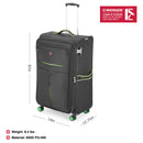 Wenger Fiero-Pro Large Softside Suitcase, 116 Litres, Black/Green, Swiss designed-blend of style & function