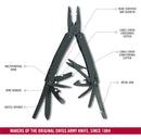Victorinox SwissTool Spirit X -25 lockable Tools for Professionals, Pocket Multitool with wire stripper 105 mm Black