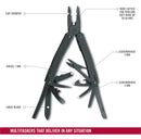 Victorinox SwissTool Spirit X -25 lockable Tools for Professionals, Pocket Multitool with wire stripper 105 mm Black