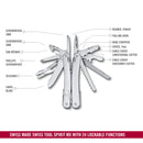 Victorinox Swiss Tool Spirit MX with Nylon Pouch, 24 Functions 105 mm Silver, Swiss Made