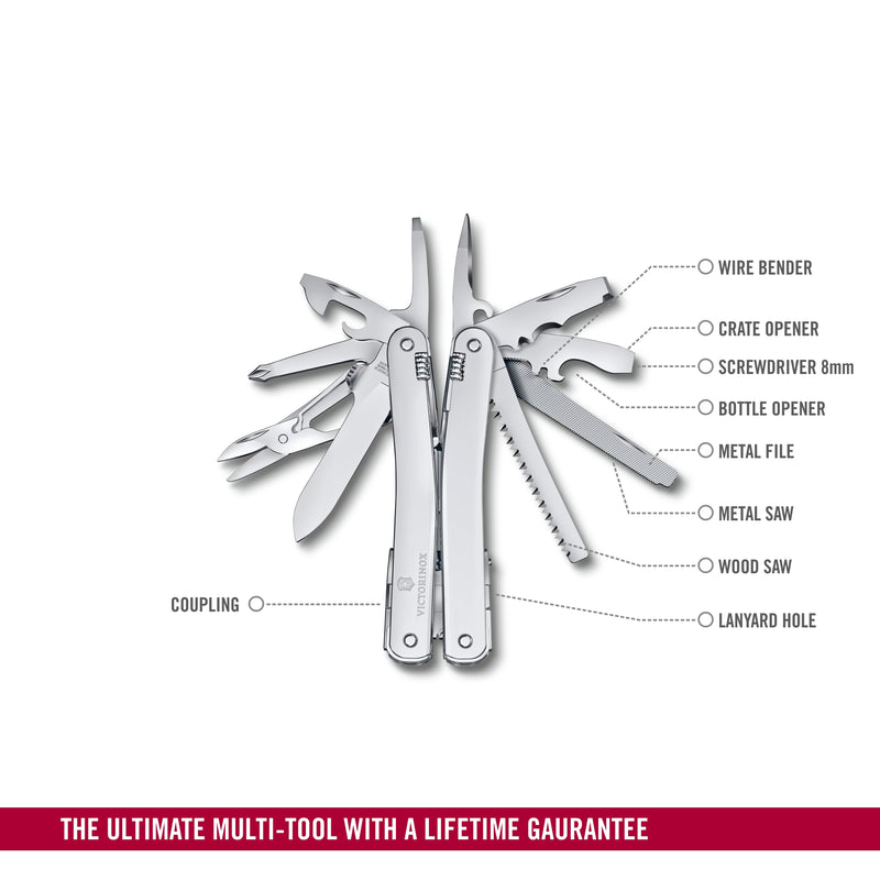 Victorinox Swiss Tool Spirit MX with Nylon Pouch, 24 Functions 105 mm Silver, Swiss Made