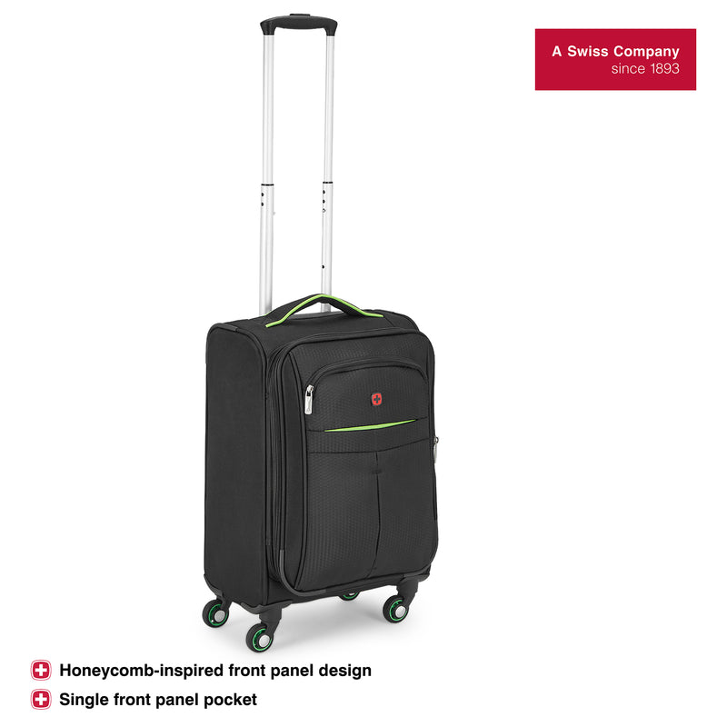 Wenger Fiero Carry-on Softside Suitcase, 45 Litres, Black, Swiss designed