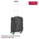Wenger Fiero-Pro Carry-on Softside Suitcase, 45 Litres, Black/Green, Swiss designed-blend of style & function