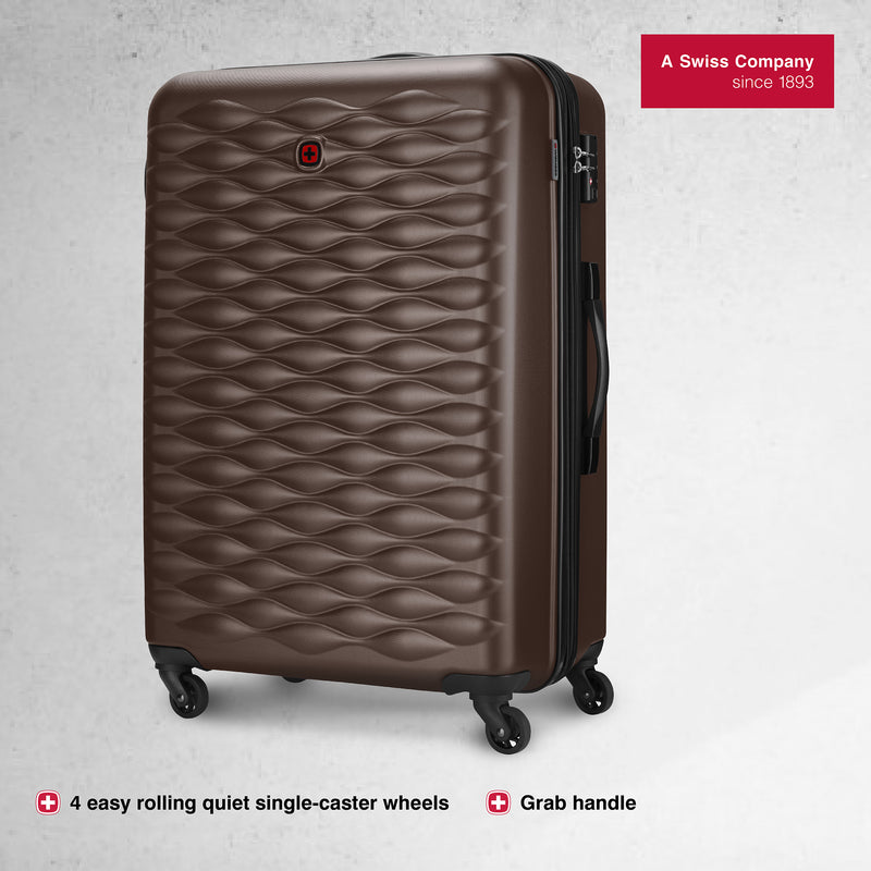 Wenger In-Flight Large Hardside Suitcase, 96 Litres, Brown, Swiss designed-blend of style & function