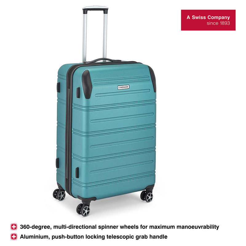 Wenger Static-Pro Large Hardside Suitcase, 106 Litres, Teal, Swiss designed-blend of style & function