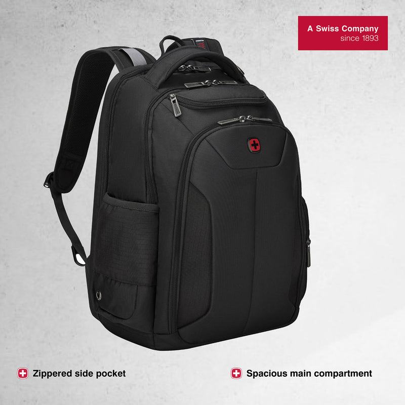 Wenger  17.5" ScanSmart Laptop Backpack, 30 Litres, Black, Swiss Designed-blend of style & function