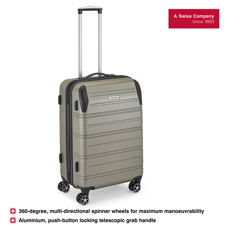 Wenger Static-Pro Medium Hardside Suitcase, 67 Litres, Champagne, Swiss designed-blend of style & function