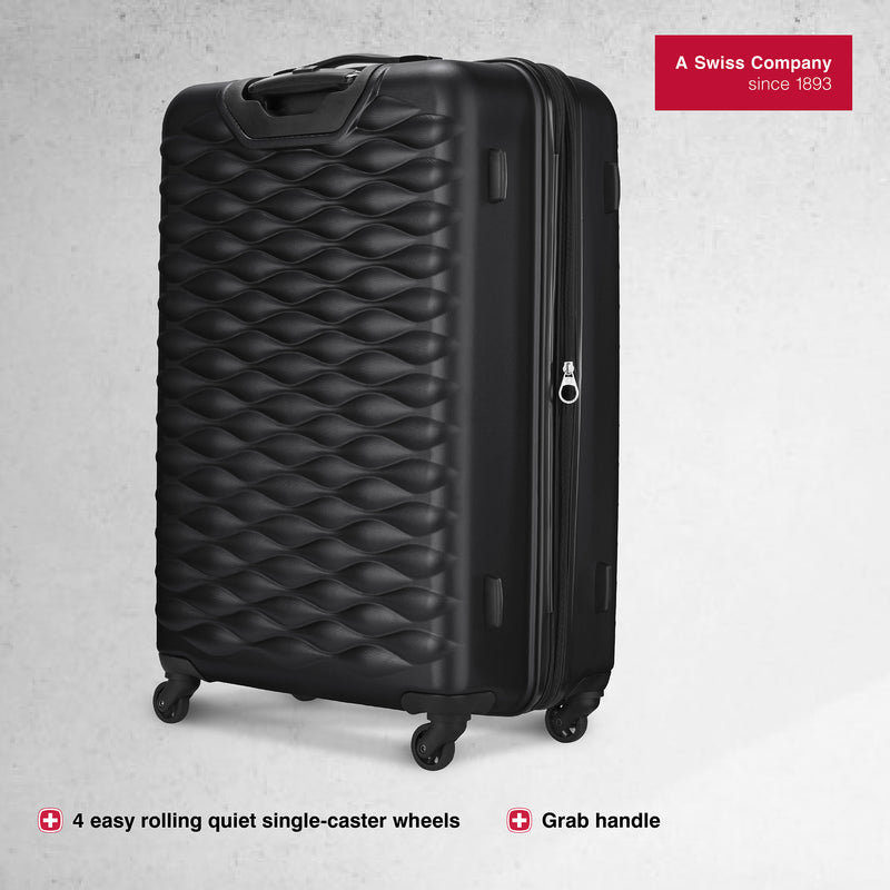 Wenger In-Flight Large Hardside Suitcase, 96 Litres, Black, Swiss designed-blend of style & function