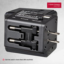 Wenger Universal Travel Adapter with USB Charger for Global Travel, Black-Swiss Designed