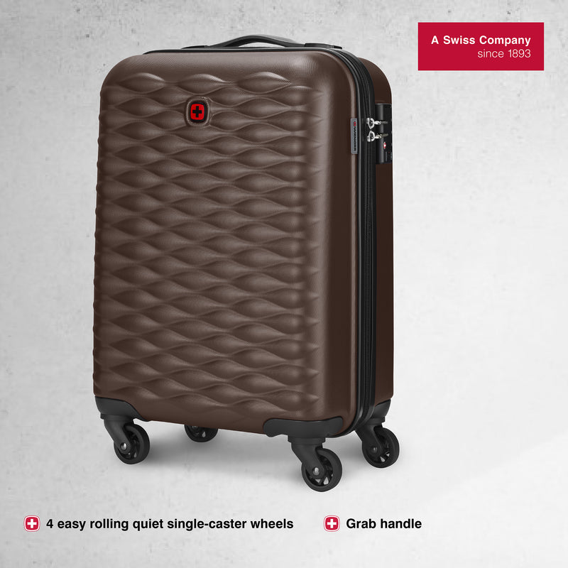 Wenger In-Flight Carry-on Hardside Suitcase, 38 Litres, Brown, Swiss designed-blend of style & function