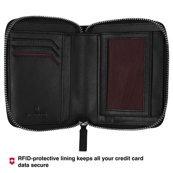 Victorinox Altius Alox, Leather Clutch Wallet, Black