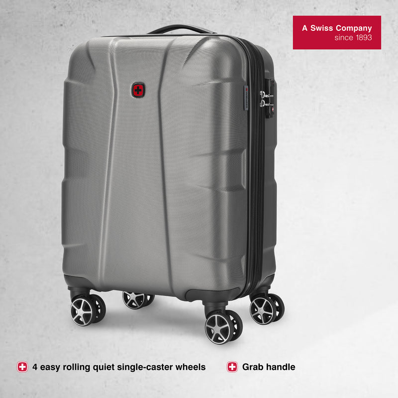Wenger Cote D' Azure Carry-on Hardside Suitcase, 38 Litres, Silver, Swiss designed-blend of style & function