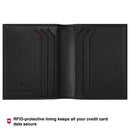 Victorinox Altius Alox,Leather Bi-Fold Card Case, Black
