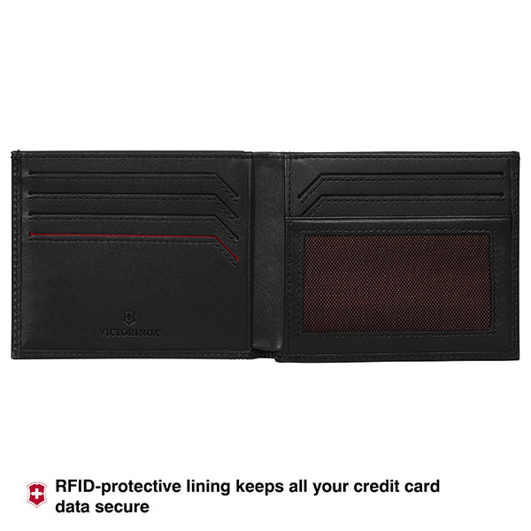 Victorinox Altius Alox, Leather Bi-Fold Wallet, Black