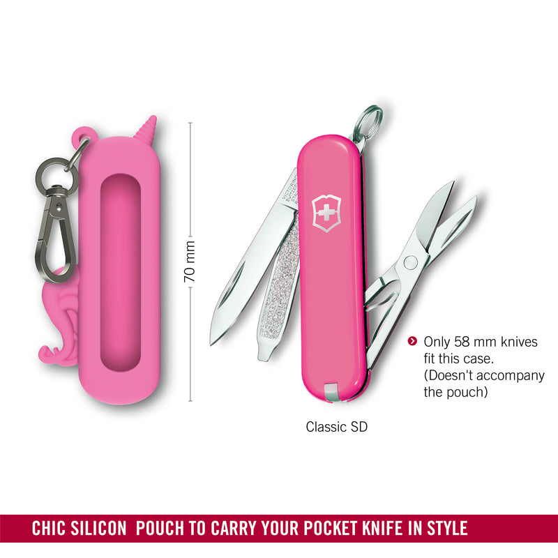 Victorinox Swiss Army Knife Accessory -Silicon Case with Hook to carry your pocket knife in Style - Cherry Blossom, 70mm