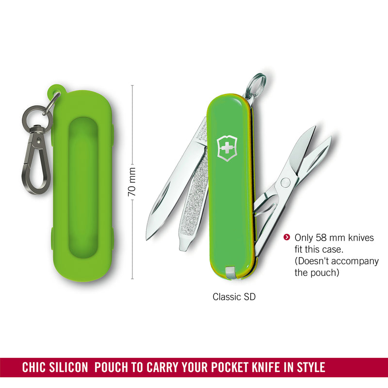 Victorinox Swiss Army Knife Accessory - Silicon Case with Hook to carry your pocket knife in Style - Smashed Avocado, 70mm