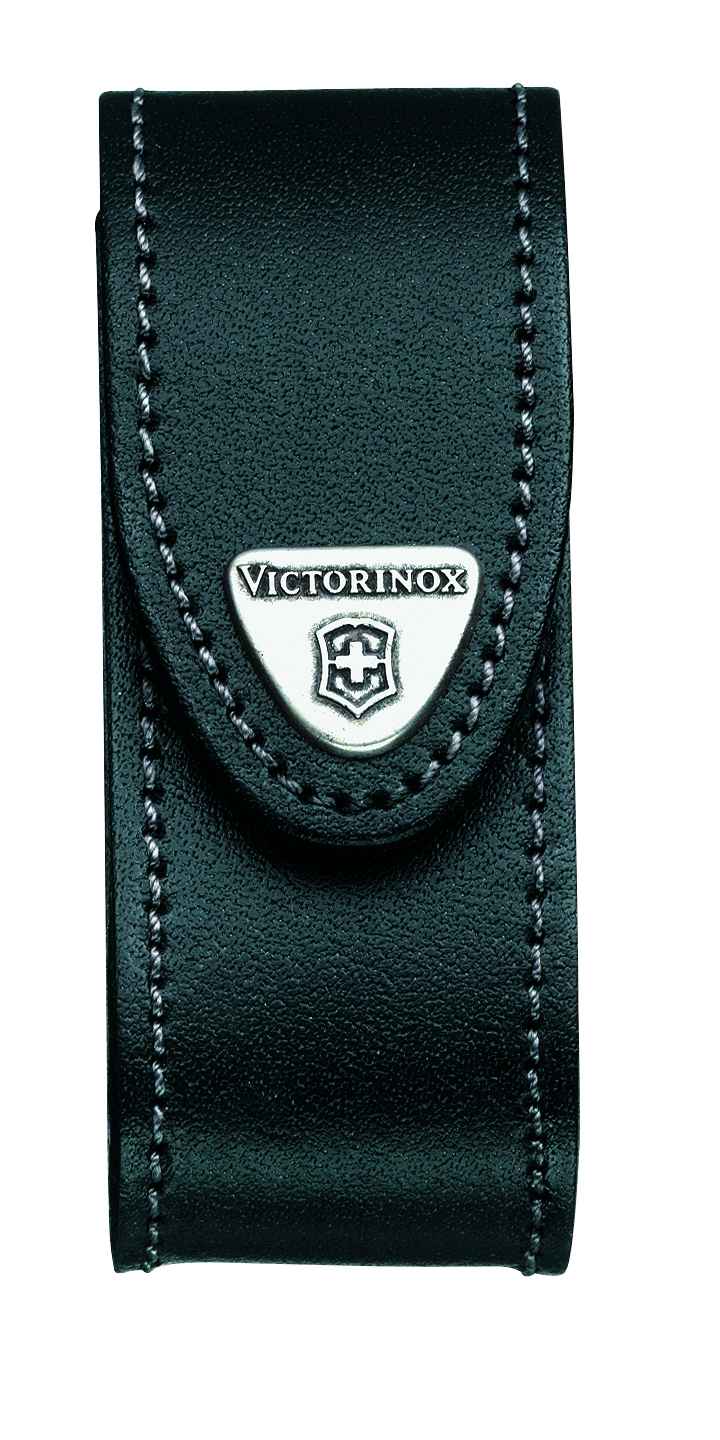 Victorinox Leather Belt Pouch Velcro Closure Stylish Case for Holding Pocket Knife 94mm Black
